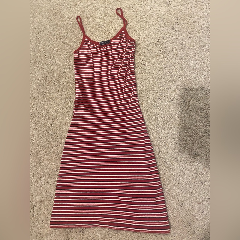Brandy Melville Red Striped Bodycon Dress, One Size Fits All, NEVER worn